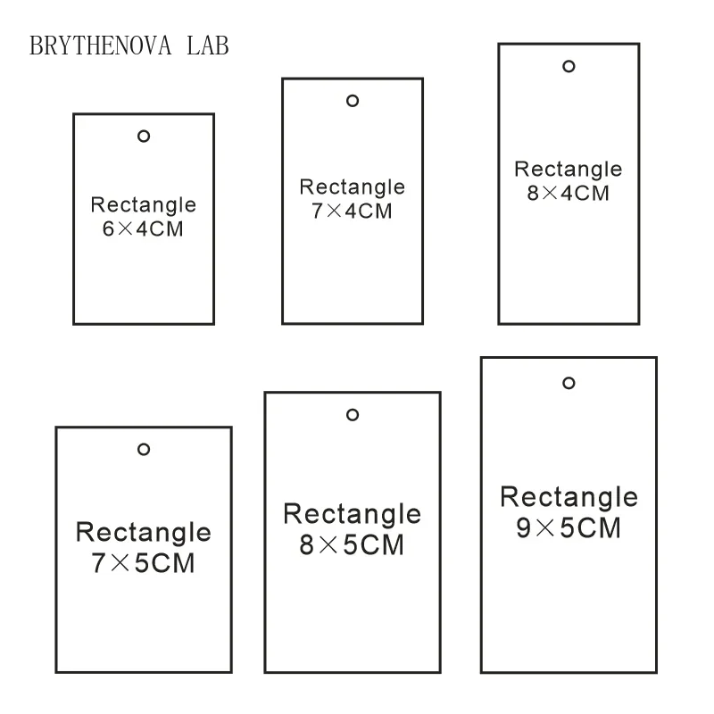 500PCS Rectangle Hang Tags Clothing Brand Fashion Accessories Label Merchandise Logo Hang Tags Etiquette