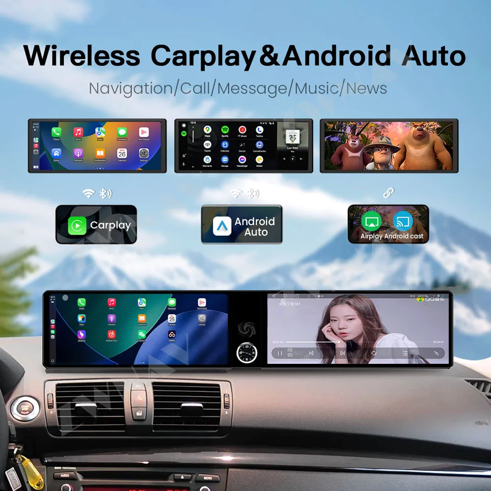 Car Radio Android 14 CarPlay 24.6 inch Touch Screen For BMW 1 Series 2006-2011 NBT GPS Navigation Multimedia Player Androidauto