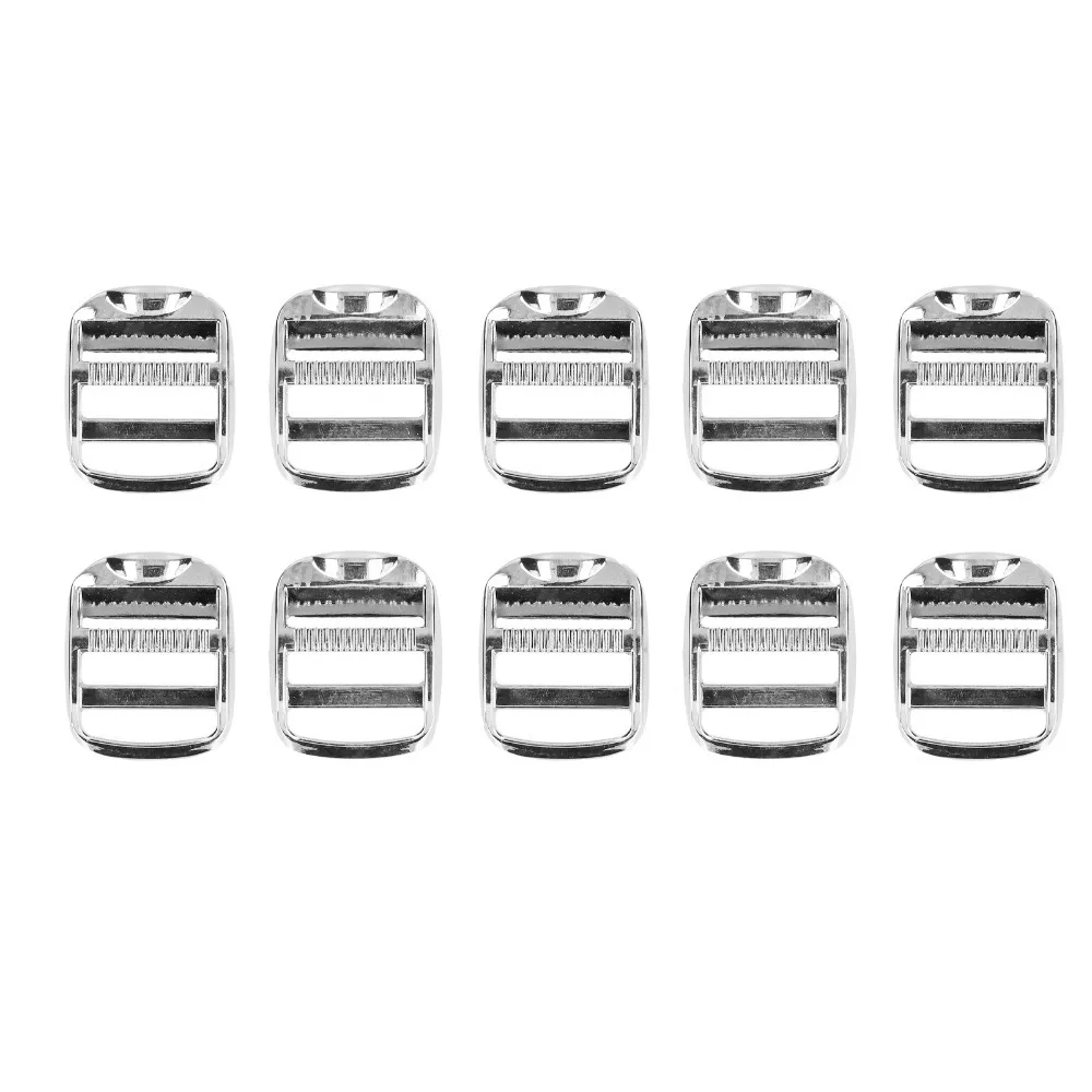 10pcs Adjustable Zinc Alloy Ladder Lock Buckle 0.98 Inch Heavy Duty Release Buckle Shining Finish Adjustable Buckle For Sewing