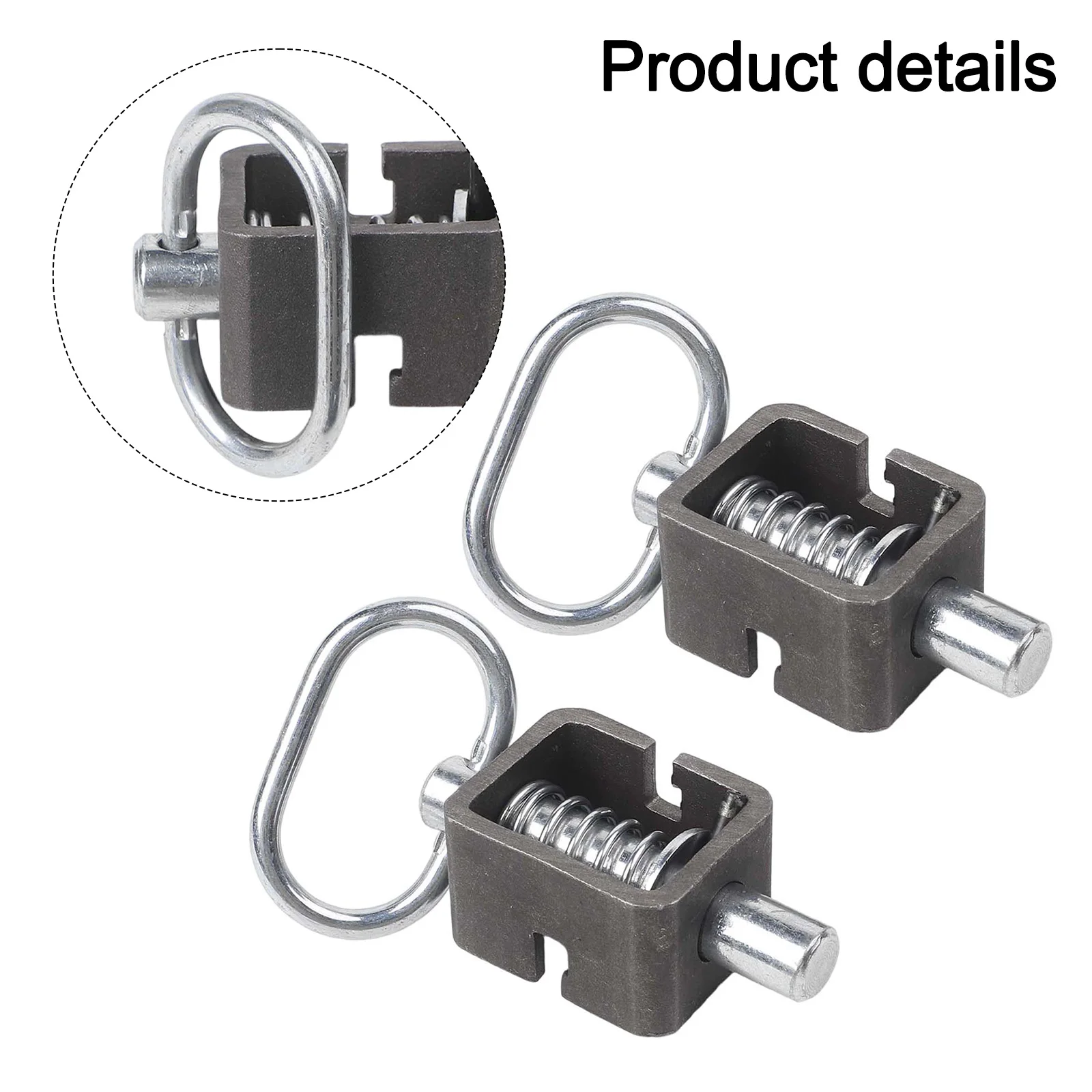 2Pcs Heavy Duty Steel Spring Latch Assembly Weld On Trailer Gate Lock For Dump Ramp Camper Door Secure Pin Closure Hardware