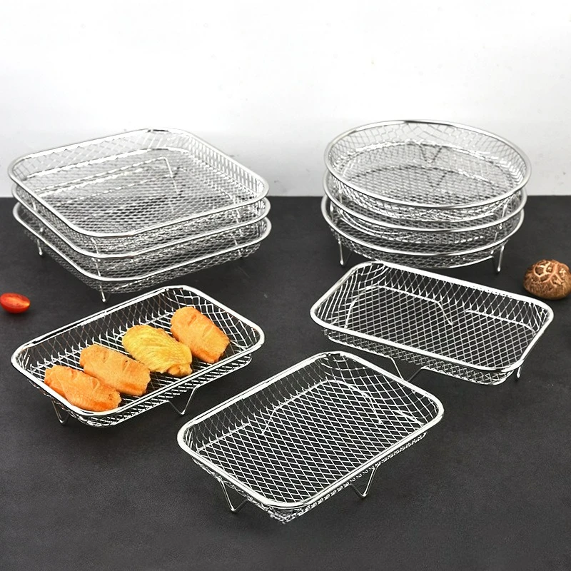 

Аксессуары для аэрофритюрниц: многослойные съемные решетки из нержавеющей стали (квадратные/круглые/прямоугольные) для аэрофритюрниц и духовок