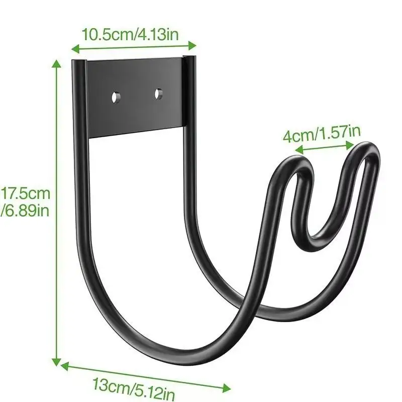 Rustproof Wall Mounted Iron Water Pipe Holder Garden Hose Storage Rack for Outdoor Yard Patio Lawn Decor