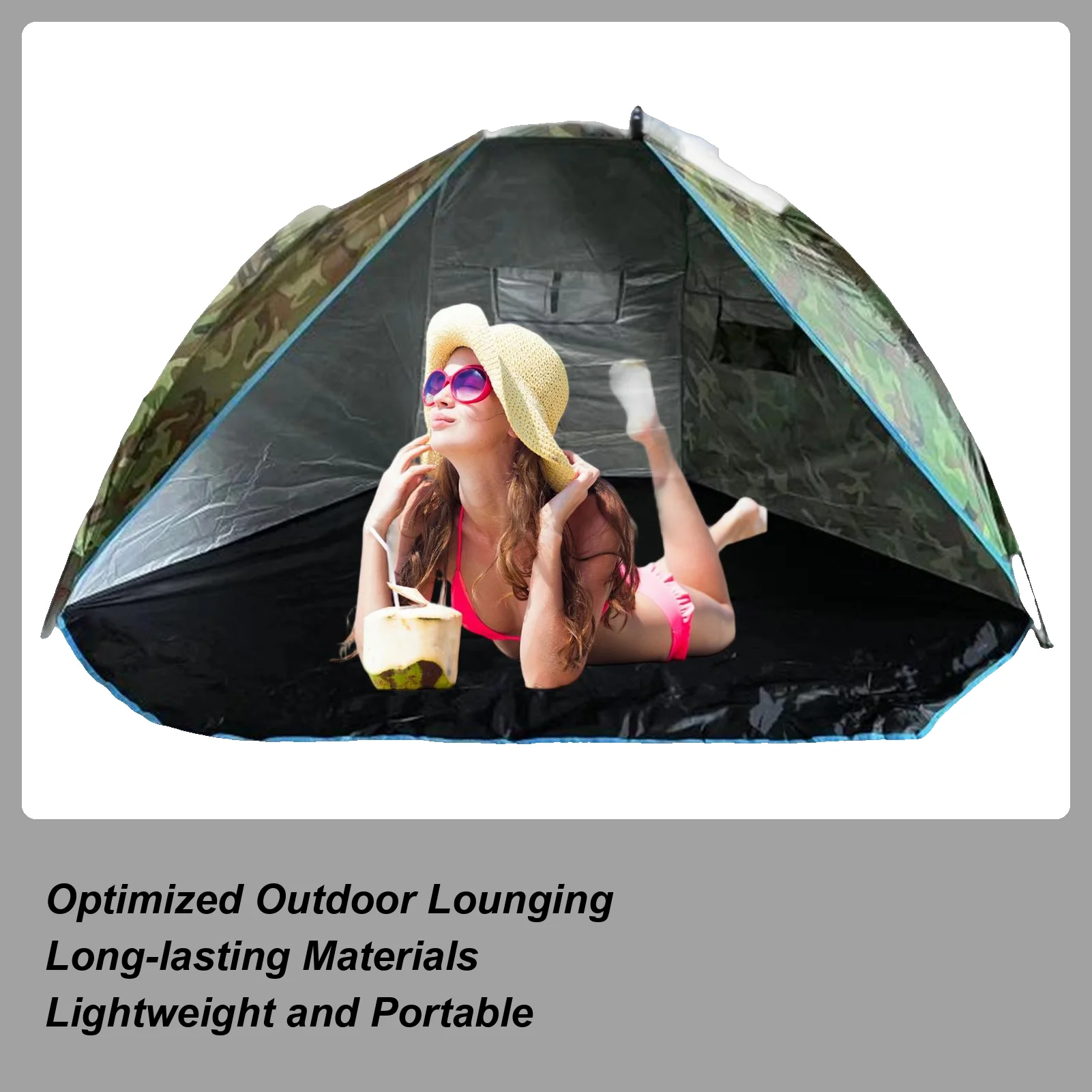 

Beach Tent Shade Tent For Outdoor With Nails 220x120x120cm Fishing Shelter With Carrying Bag Sun Protection For Garden Sand