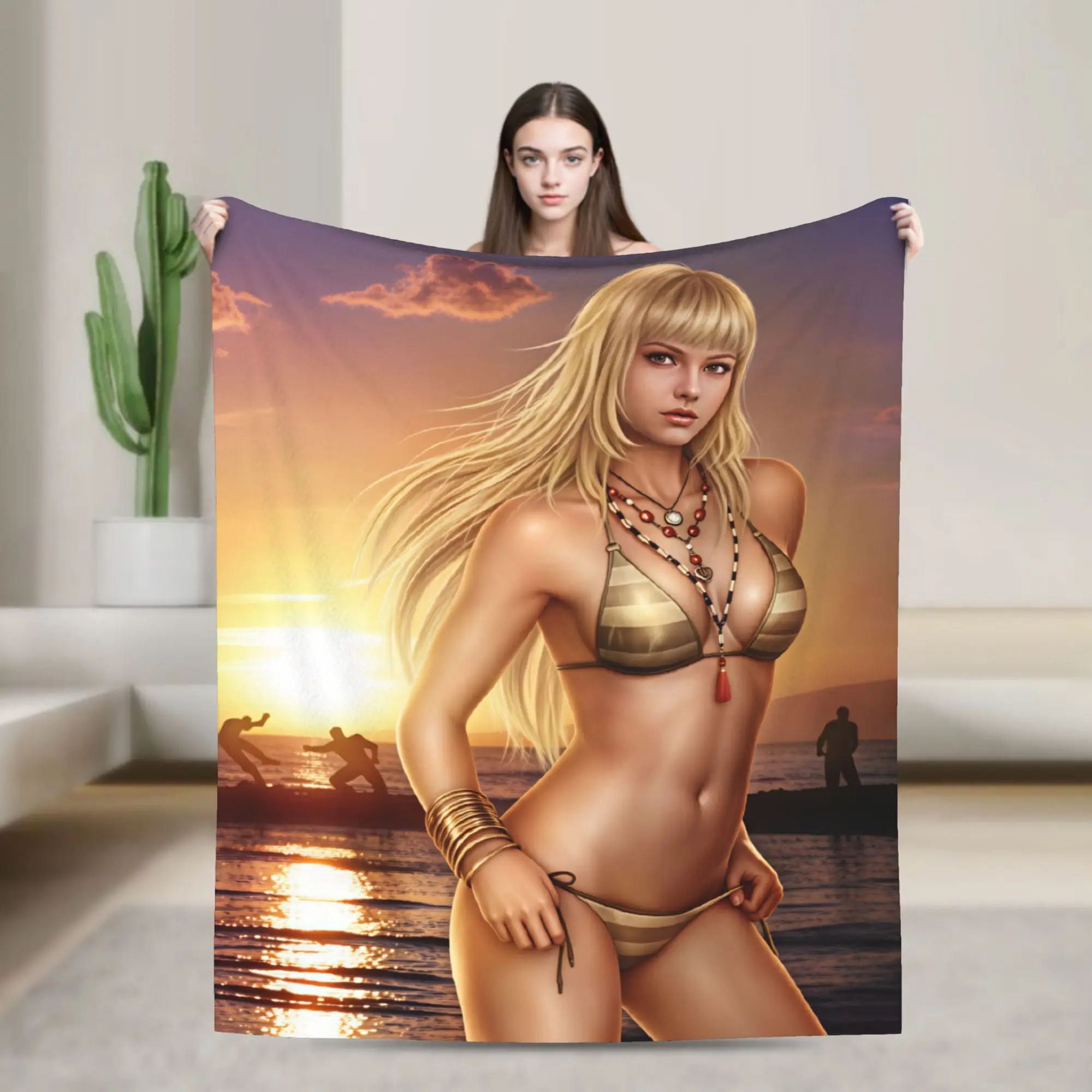 Tekken Super Warm Blanket  Airplane Travel Plush Bedding Throws Aesthetic Living Room Flannel Bedspread Sofa Bed Cover