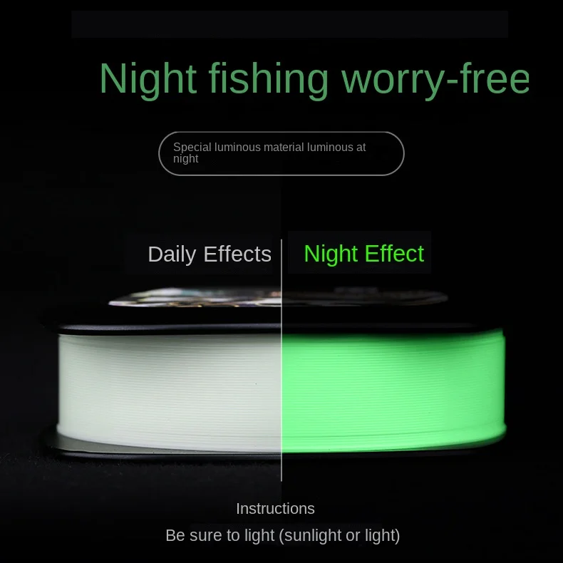 New JAPAN Original 108M Luminous Nylon Fishing Line High Stength Luminescent Fishing Line for Lure Bass Carp Fishing Reel