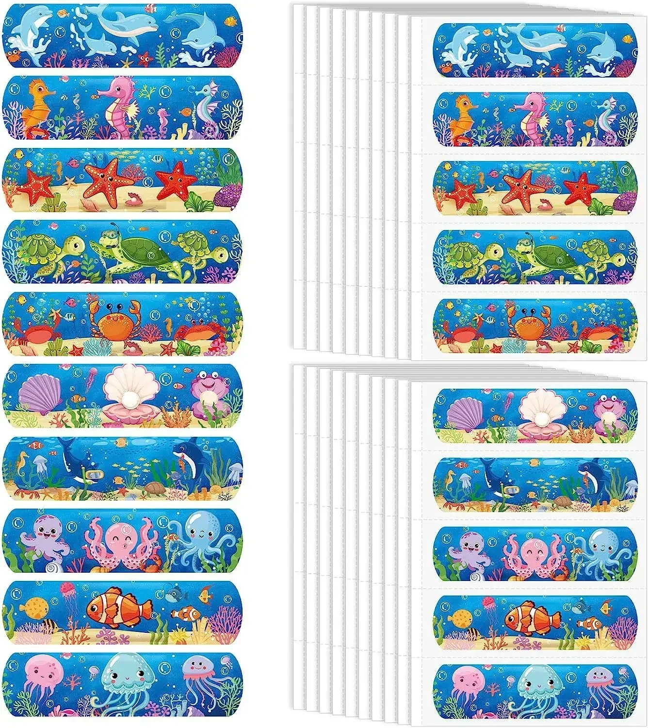 50pcs PE Waterproof Breathable Cartoon Band Aid for Children Cute Cartoon Sticker Plaster Color Elastic Bandage