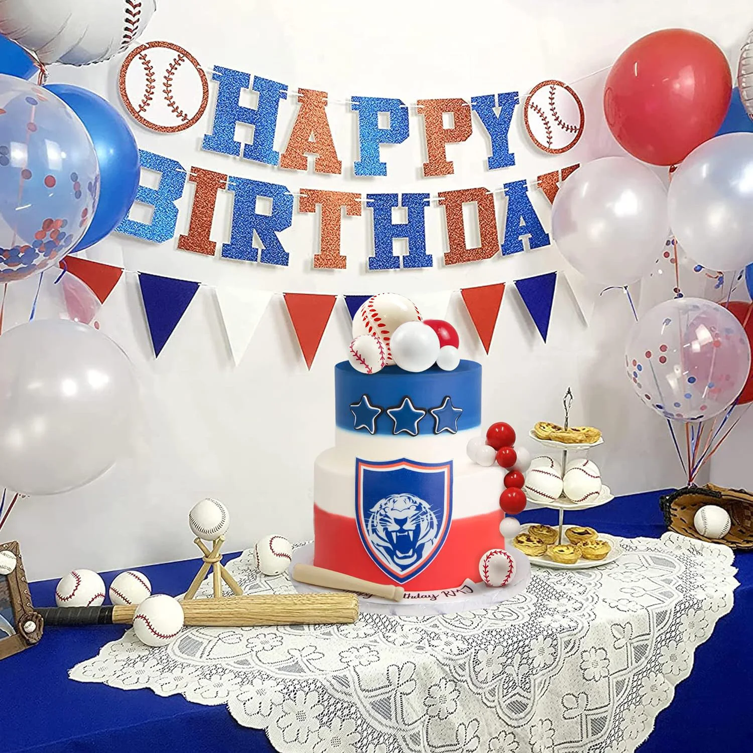Baseball Kuchen Topper Sport Thema Party Dekoration Lieferungen Baseball Sport Thema Kuchen Dekorationen – Detail 4
