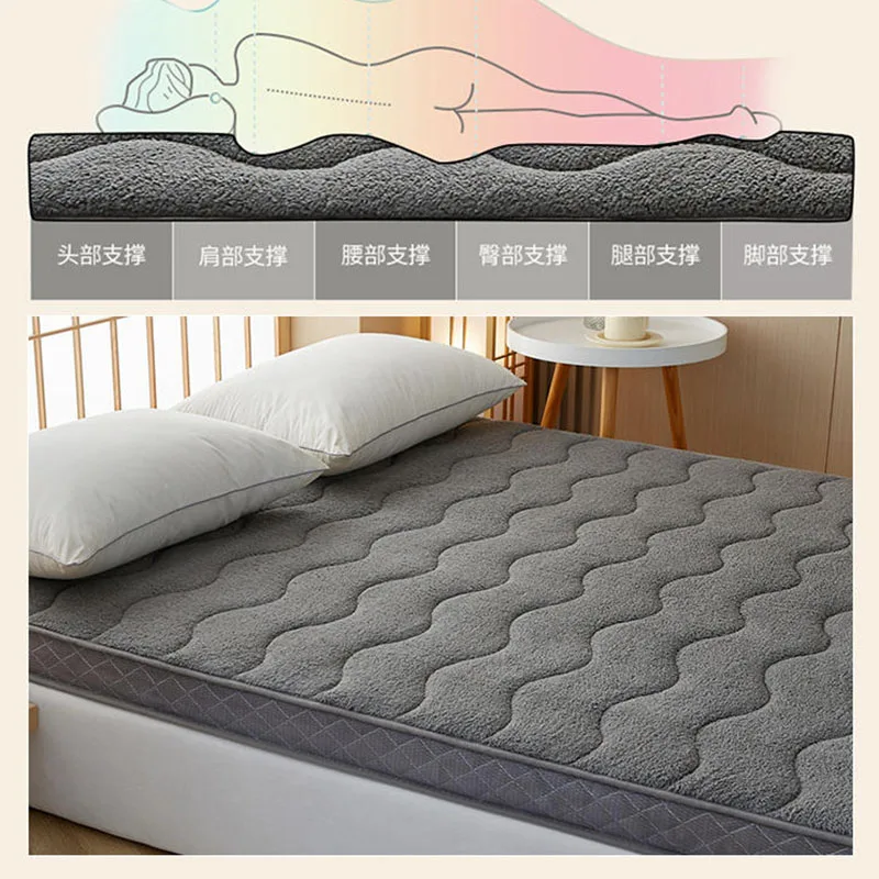 Lamb fleece mattress cushioned bedroom household thick warm mat autumn and winter student dormitory bedding special mattress