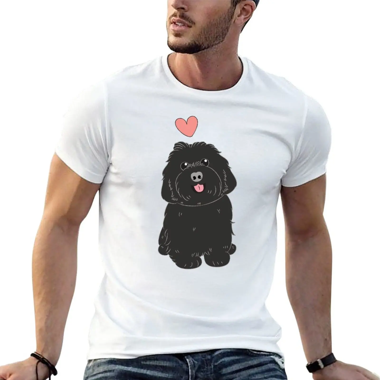 

New LOVE Black Havanese Dog T-Shirt Short sleeve tee heavyweight t shirts T-shirt short heavyweight t shirts for men