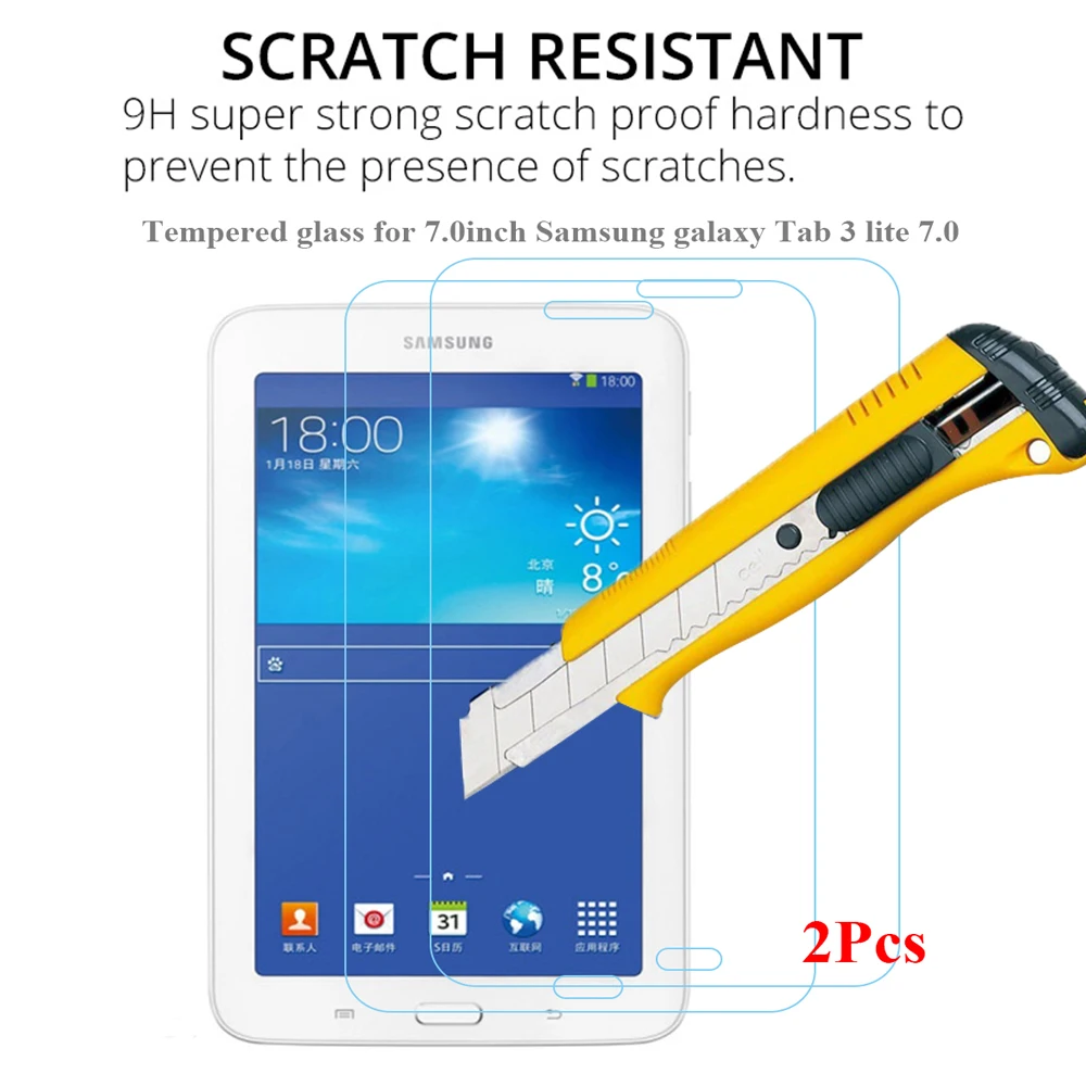 2Pcs/Pack Screen Protector for Samsung galaxy Tab 3 lite 7.0 Model SM-T110 T111 T113 HD 9H Tempered Glass for Samsung SM T110