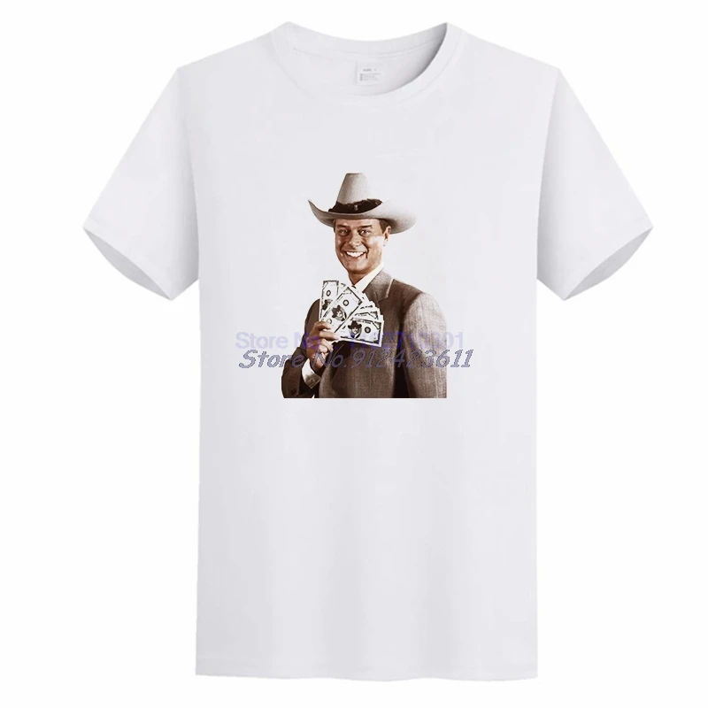 Jr Ewing Dallas Manches Courtes Celebrite Star Fashion T Shirt For Men Cotton Short Sleeve T-Shirts Tees Tops Mens Print T Shirt