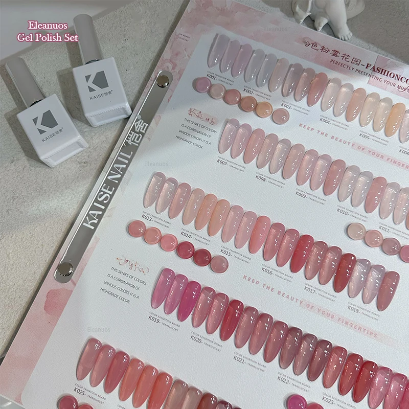 Eleanuos Pink Jelly Gel Polieren 30PCS Mixed Nude Lasting Translucent UV LED Whitening Gel Salon Ice Skin Gel New Shining Kit