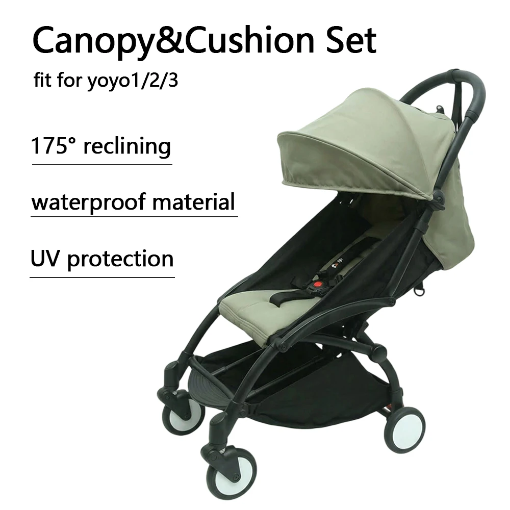 

Набор Yoyo Sunshade&Cushion, оливково-зеленый, 175 ° Водонепроницаемый дышащий матрас-навес для детской коляски из утолщенной сетчатой ткани, аксессуары для колясок