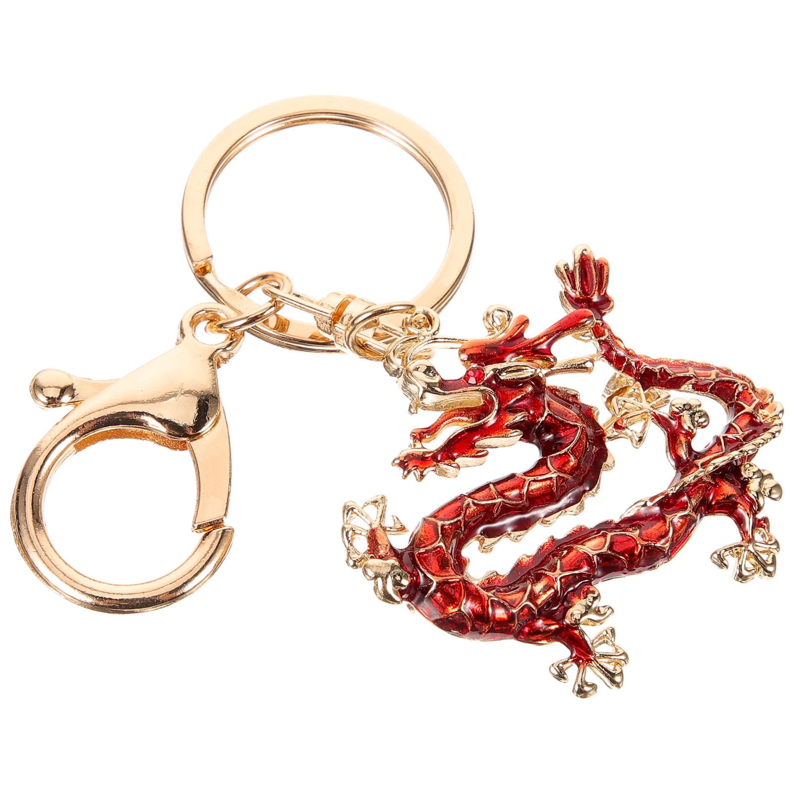 Rhinestone Belt Chinese Dragon Keychain Pendant Accessories (Red) Decorations Animal Keychains Gift Hanging