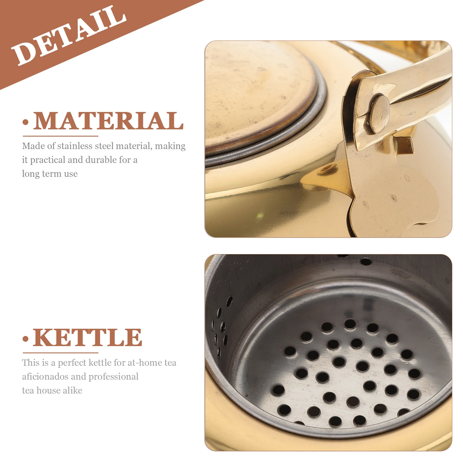 

Stainless Steel Insulated Water Pot 1.5L Golden Thermal Teapot for Kitchen Restaurant Hotel Easy Clean Safe Use