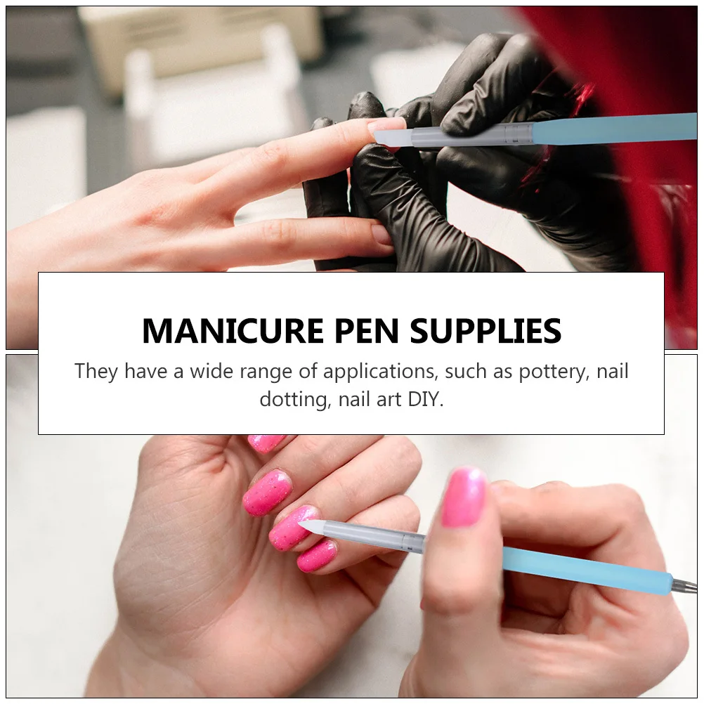 

1Set Manicure Art Pens Uv Gel Nail Art Pen Sky-Blue Double-Ended Pottery Pen Reusable Clean with Water DIY Gift