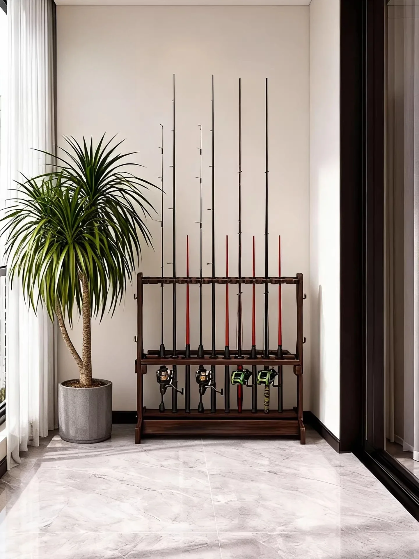 Fishing rod display rack Household multi-functional fishing gear Fishing rod storage rack Floor Luya rod storage rack 2026