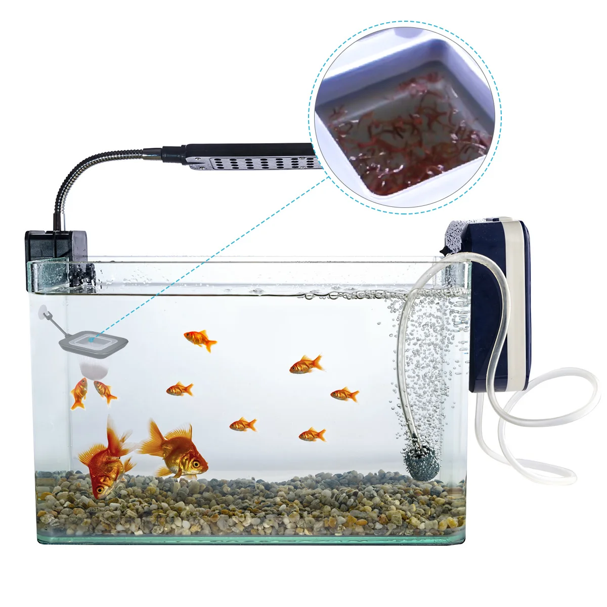 

Red Worms Feeder Plastic Cone Floating Bloodworm Feeding Cup Aquarium Suction Cup Fish Feeder Tropical Fish Feeding Device
