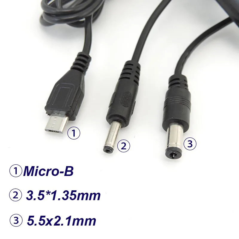 USB A male 5V to 4.2V DC 5.5x2.1mm 3.5x1.35mm mirco usb Charging cable Converter Power connector Cable for 18650 Lithium Battery