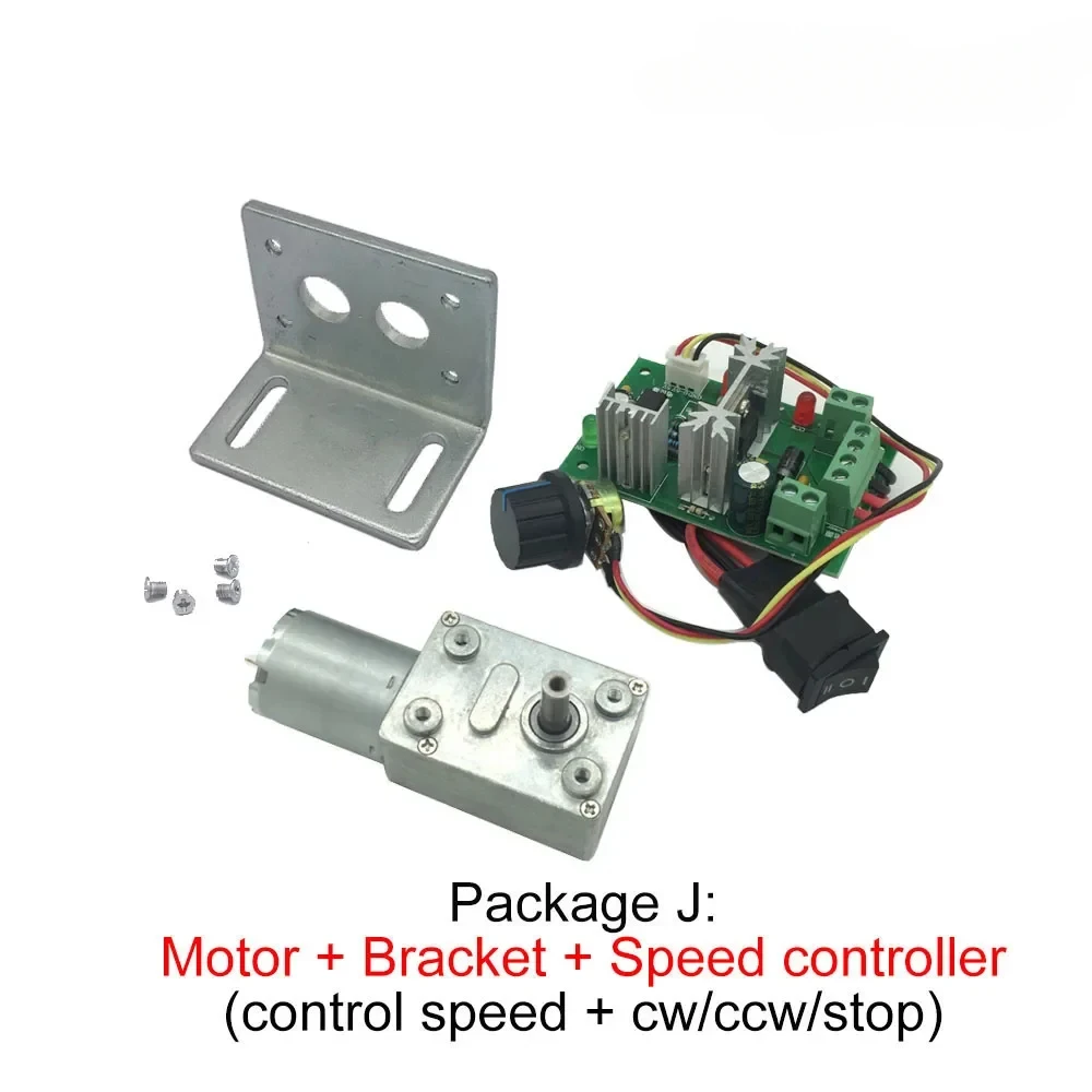 JGY - 370 DC Worm Geared Motor with Self - lock, 6V/12V/24V Reversed Reducer, Mini Low - speed Electric Motor
