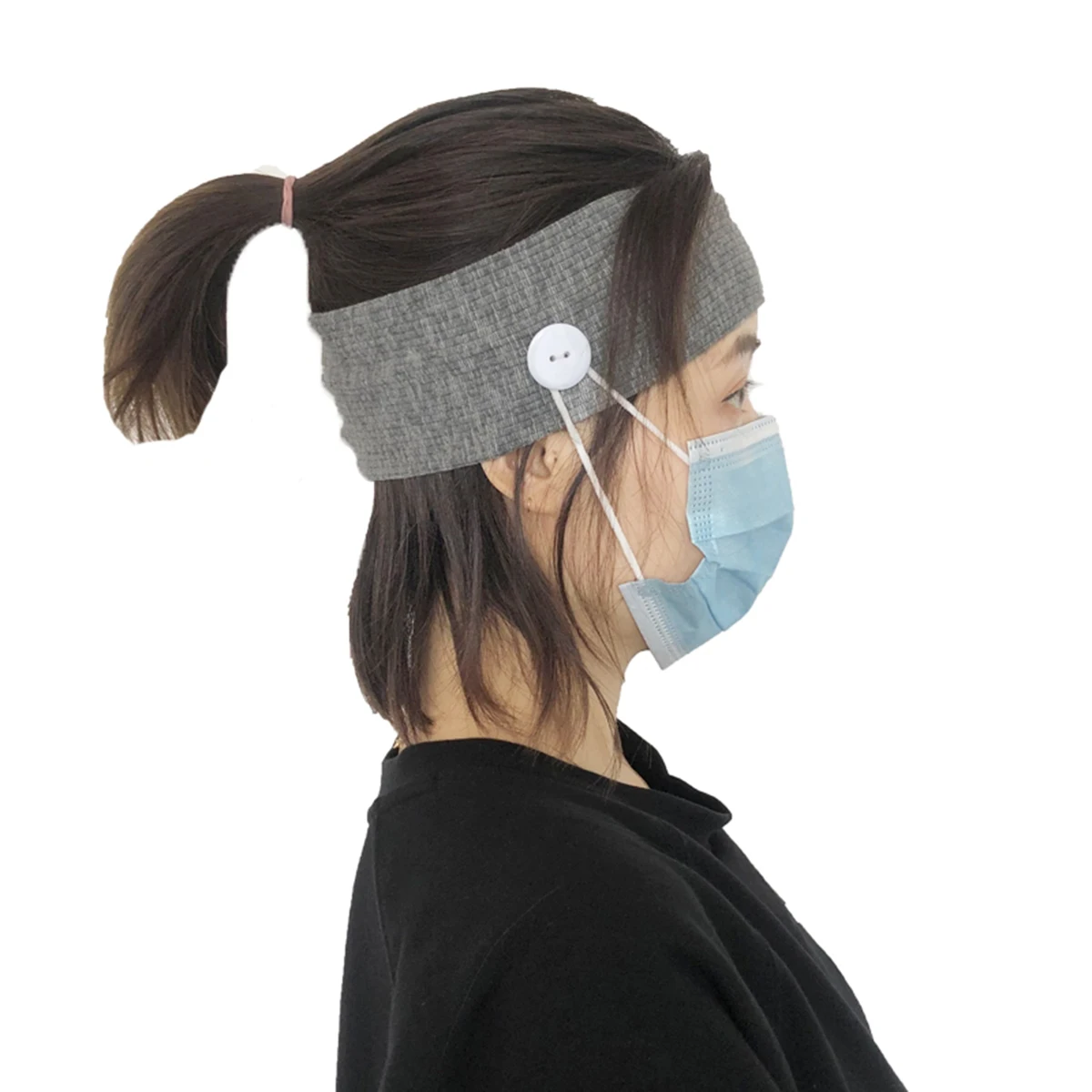 

2Pcs Yoga Elastic Headbands Sweat Absorption Hairband Sports Headwear Grey for Running Workout