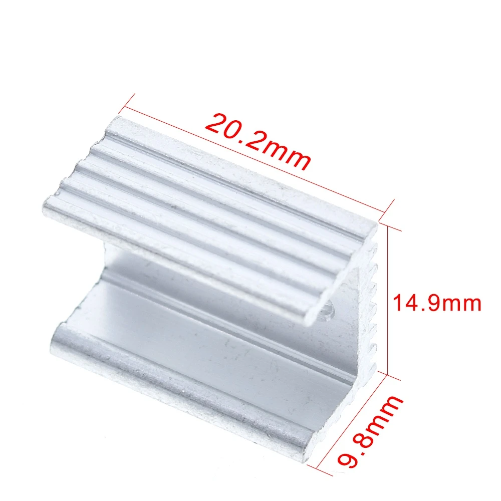 TZT 10pcs Aluminium TO-220 Heatsink TO 220 Heat Sink Transistor Radiator TO220 Cooler Cooling 20*15*10MM image 3