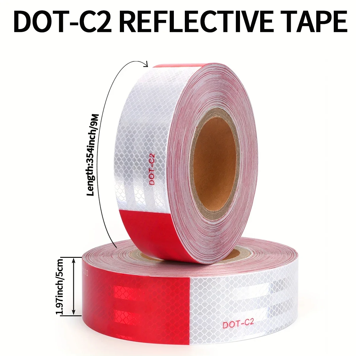 DOT-C2 Red And White Reflective Tape Safety Warning Sticker Decal Conspicuity Retro-reflective Tape For Truck Motorcycle