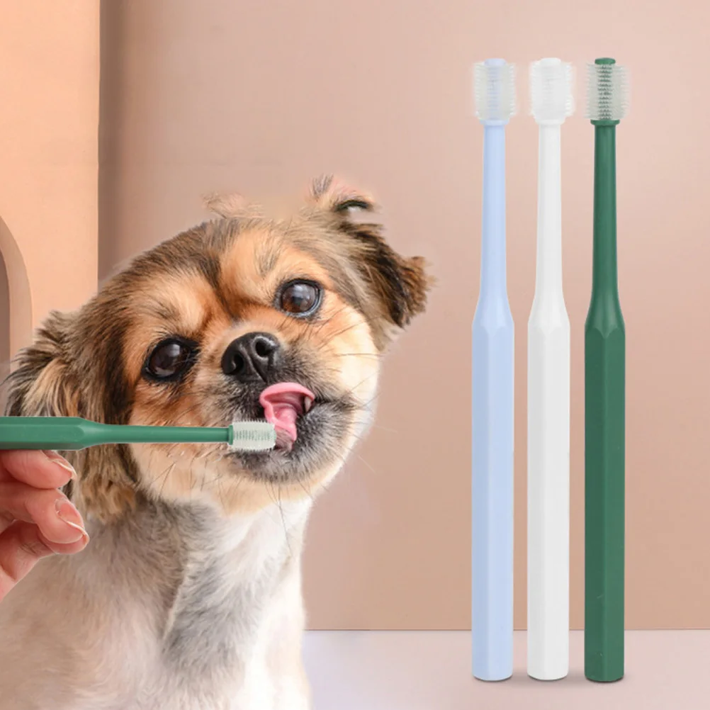 

Portable Cat Dog Toothbrush Household Puppy Blue Kitten Travel Pet Supply Non Slip Handle Small Animal Gently Brush