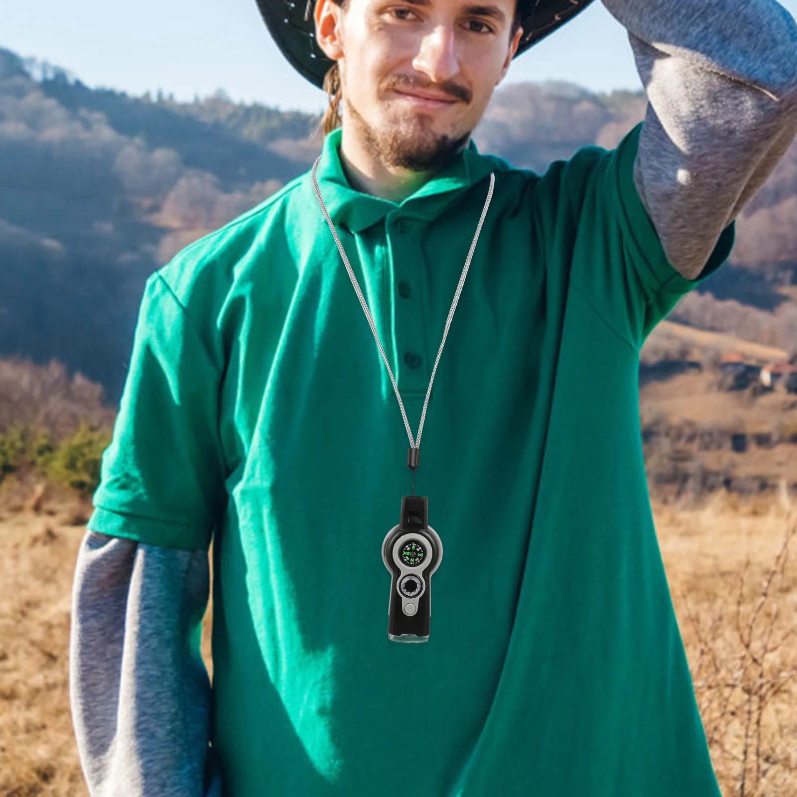 

Survival Whistle Outdoor Thermometer Life-saving Multi-functional Abs Whistles Hiking