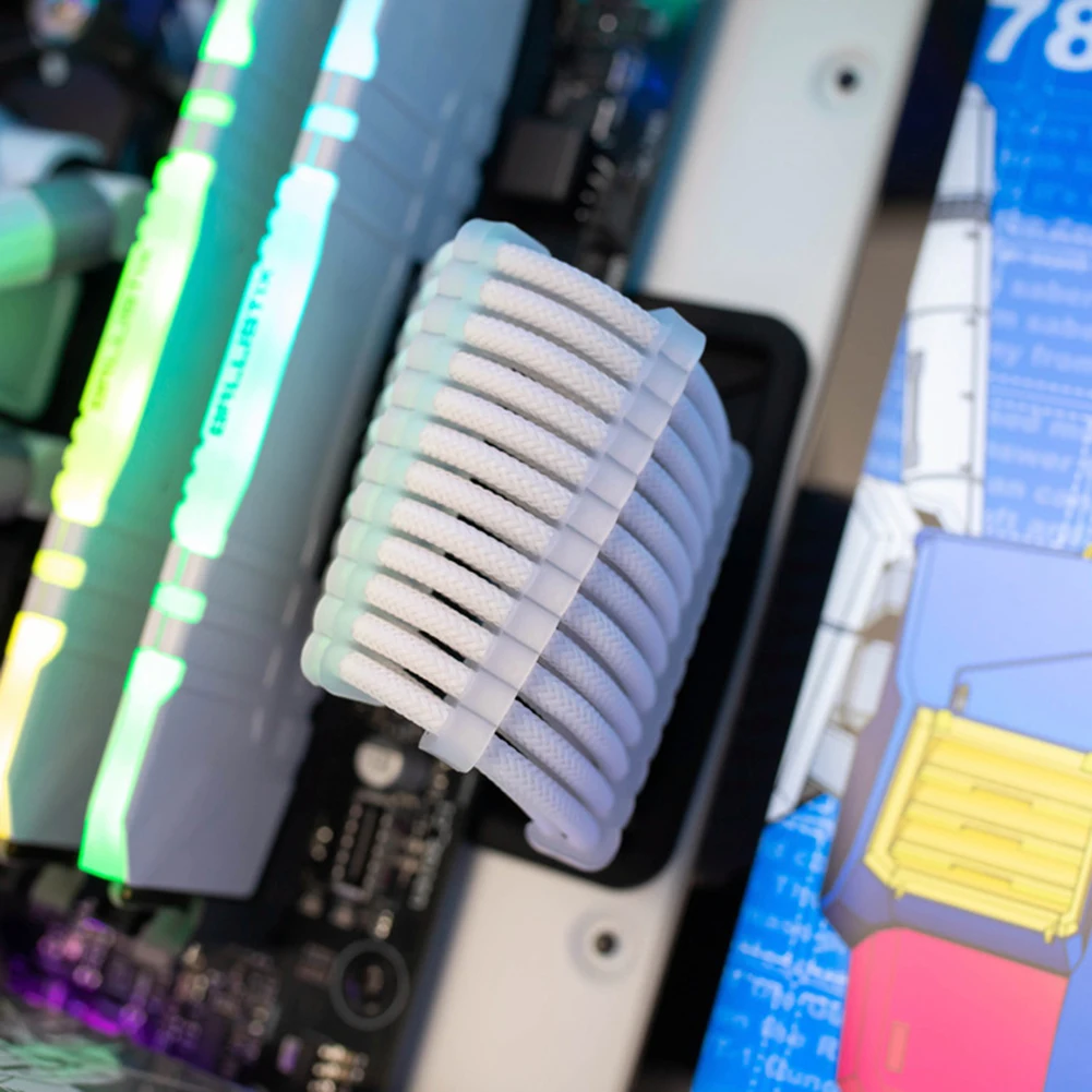 24pcs PC Cable Comb Motherboard 24Pin 8Pin 6Pin PC Power Cord Management Acrylic for 3.0-3.6mm PC Power Cables Wiring