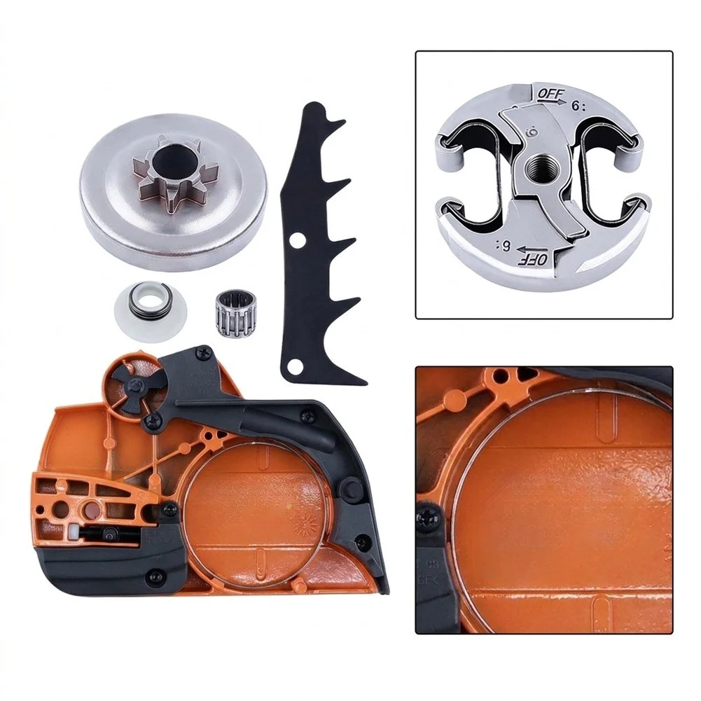 For Chainsaw Brake Clutch Cover Assembly .325 7T Drum For 445 450 544097902 Replacement Parts  For Chainsaw Brake
