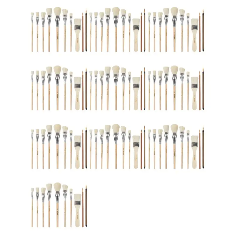 【THANKSGIVING DAY】Mop Brush For Acrylic Painting,100 PCS Glaze Brushes For Pottery Goat Hair Blend Mop Brush Set For Pottery Acr