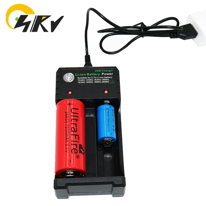 USB Charger สำหรับ3.7V แบตเตอรี่ Li-Ion 10440 14500 16340 16650 18350 18500 18650 26650อเนกประสงค์พร้อม Micro USB อินพุต