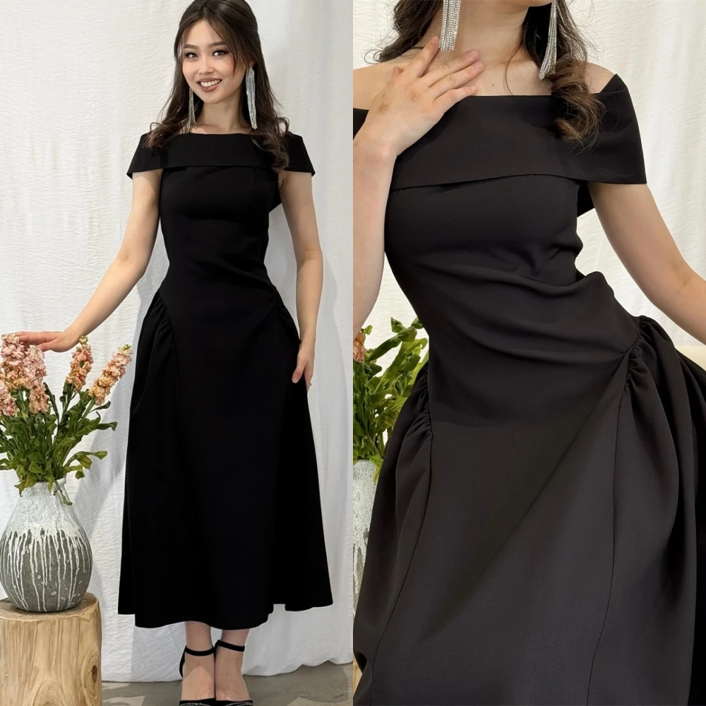 Индивидуальное вечернее платье трапециевидной формы из джерси с открытыми плечами и вырезом лодочкой, вечерние платья для выпускного вечера, темпераментные платья для особых случаев