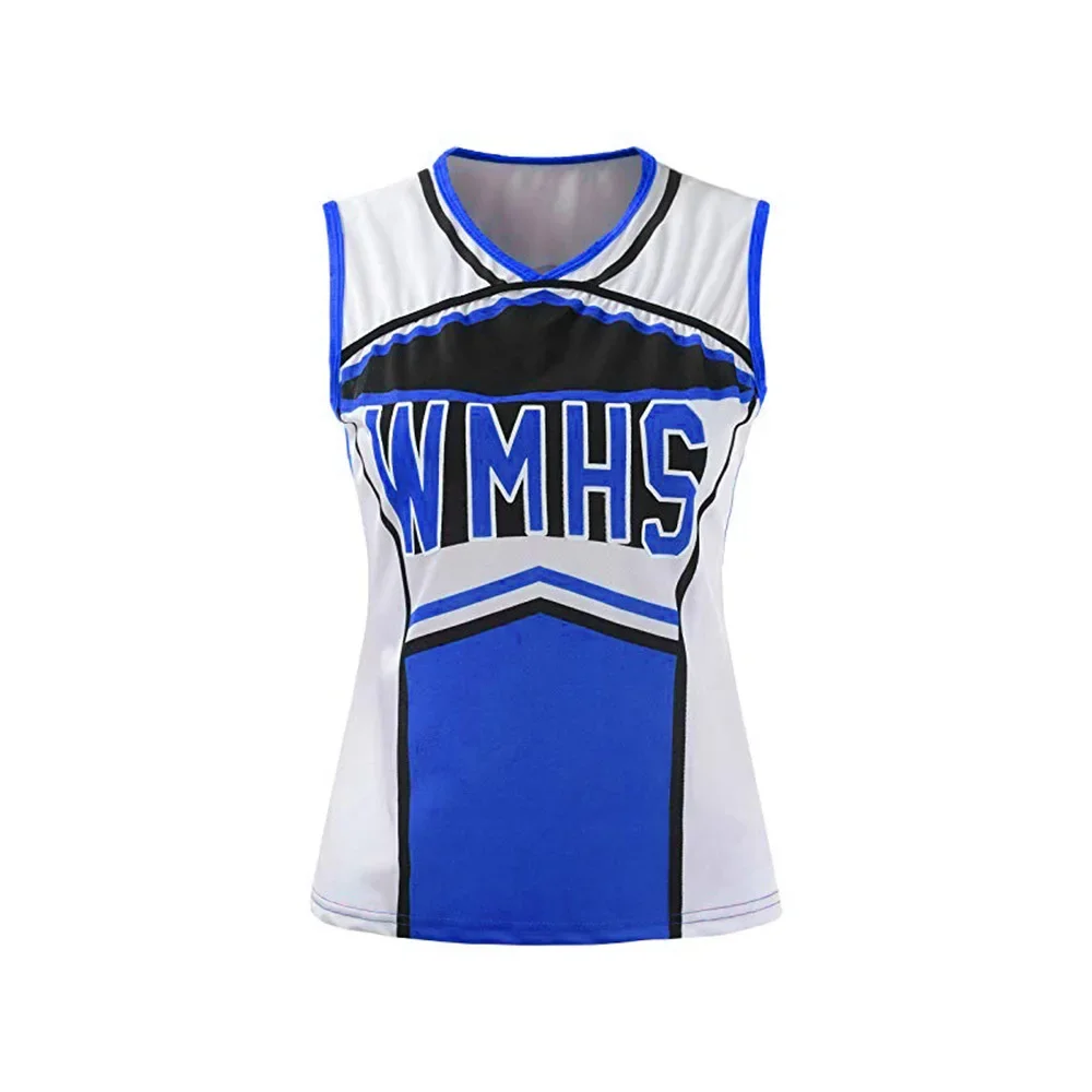 2024 Blu Rosso Costume da cheerleader sexy Ragazza delle scuole superiori Uniforme da cheerleader musicale Sport Cheer Fancy Dress