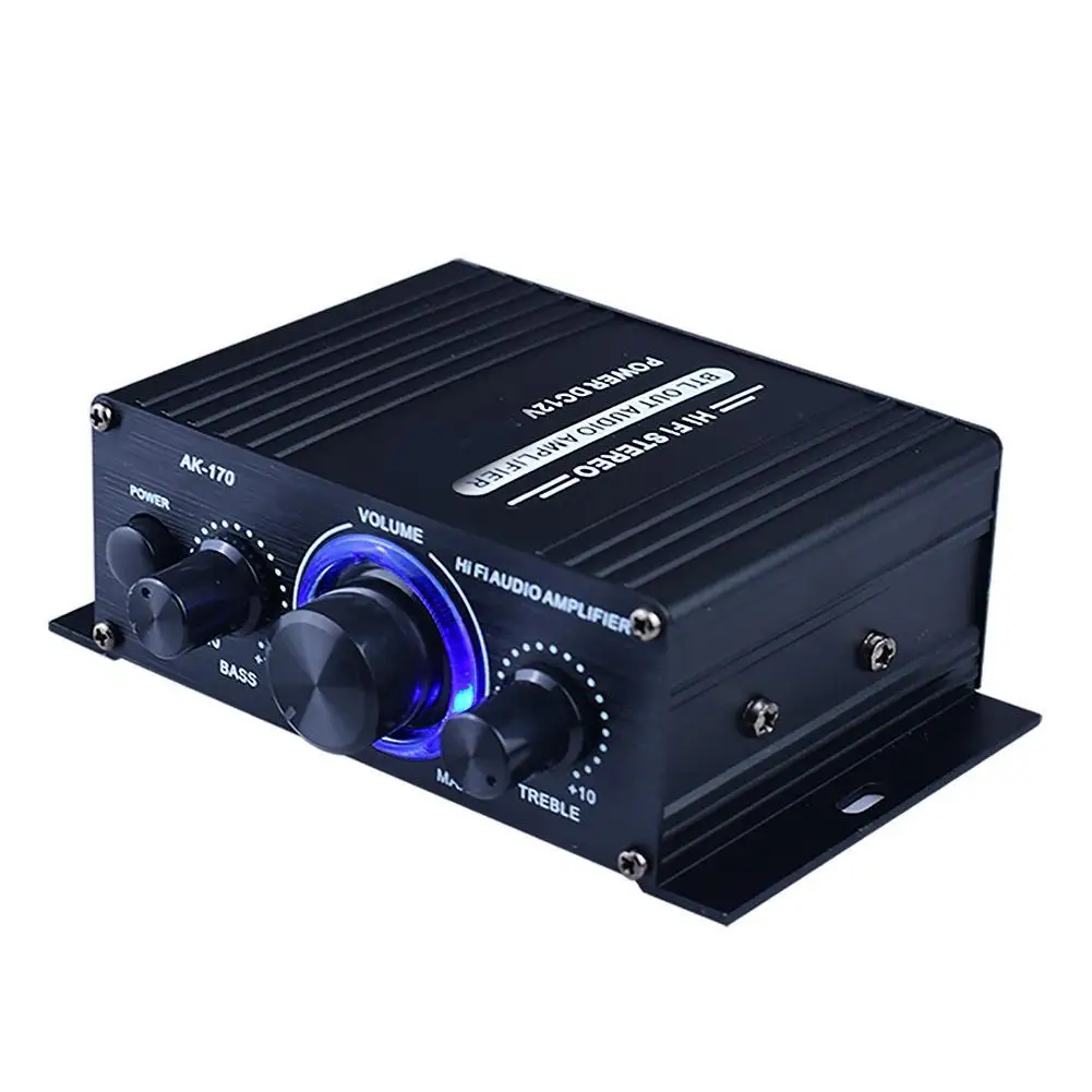 Ak170 12V Audio verstärker für Auto Mini Digital Sound Verstärker für Heimauto Kanal 2,0 Hifi Leistungs verstärker FM Bass Trebl V0D7