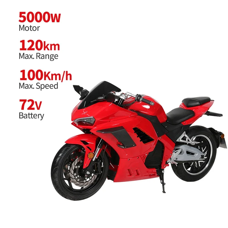 EEC 5000w super high power racing sports 2 wheel adult Hurricane models lithium batteries electric motorcycle electric superb