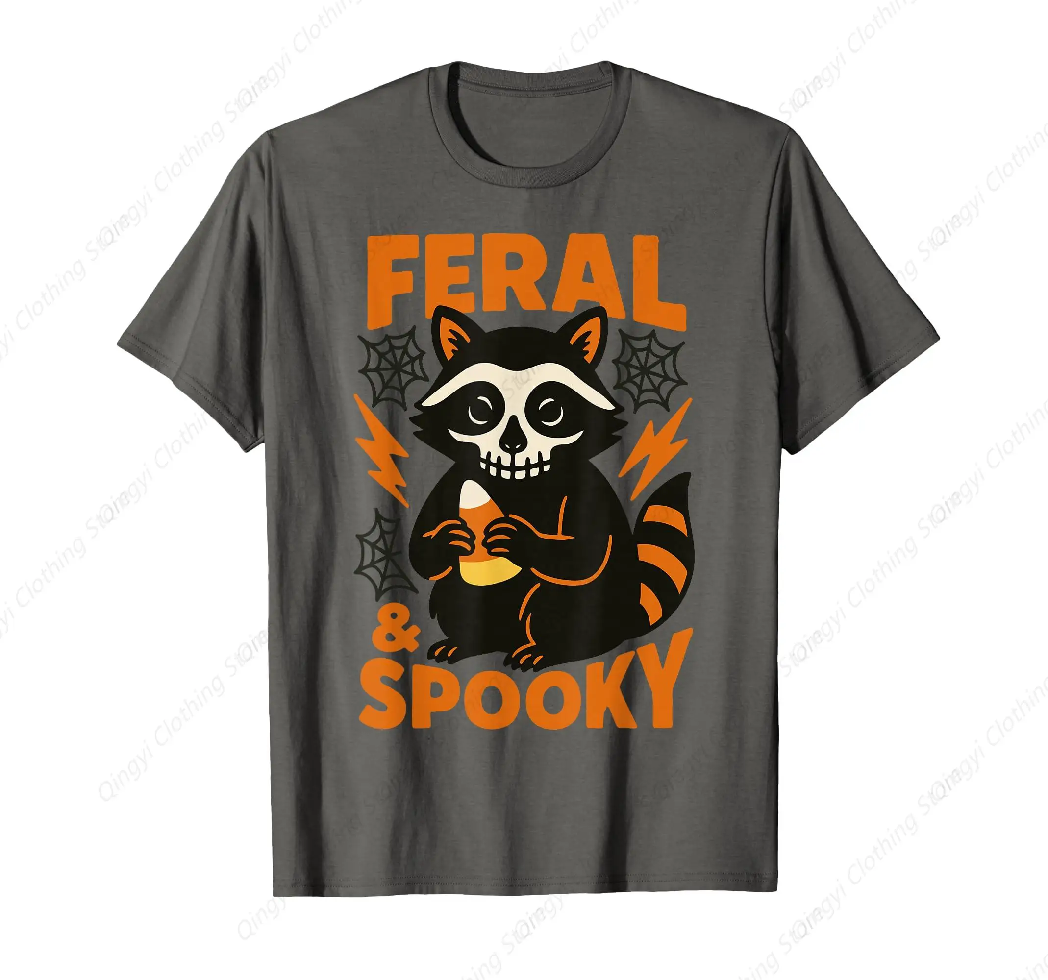 

Feral And Spooky Halloween Raccoon Skull Trick Or Treat T-Shirt