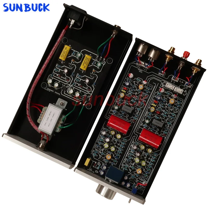 Equilibrada saída Phono Preamp, ímã móvel, MC, cola preta, AMP, AMP, componente duplo, classe A circuito