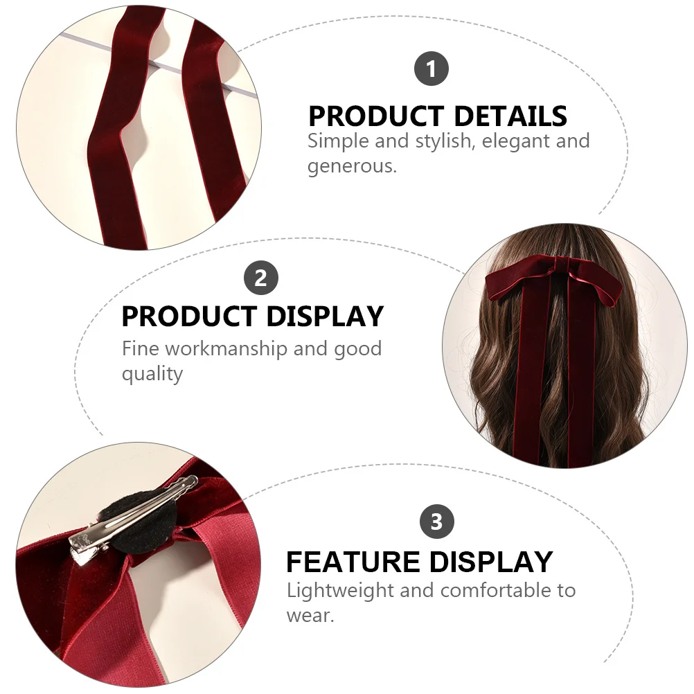 

Wedding Bow Hair Clip Bowknot Barrette Exquisite Appearance Attractive Color Special Occasions Bridal Shower Gift Hold Thick