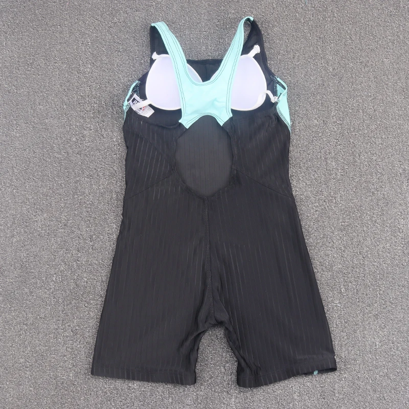 Xiao Ke Du Zomer Kinderbadpak uit één stuk Faionable Training Girl's Flat Angle-badpak Outdoor Zonnebrandcrème met borstkussen