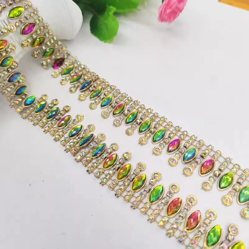 3 سنتيمتر 3 ياردة/مجموعة ملابس رقص شرابة معلقة قطعة الدانتيل الاكريليك الخرز الملون الدانتيل تقليم DIY بها بنفسك الملابس والاكسسوارات #3