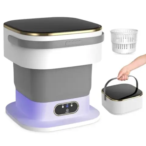 Portable Washing Machine 15L Mini Washing Machine with Spin Basket and 3 Cleaning Modes for Small Clothes Foldable Mini Washer