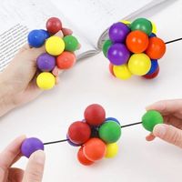 Colorful Bead Decompression Fidget Ball Rotating Elastic Toy Anti Anxiety Adult Pocket Desktop Toy Office Squeeze Ball Gift