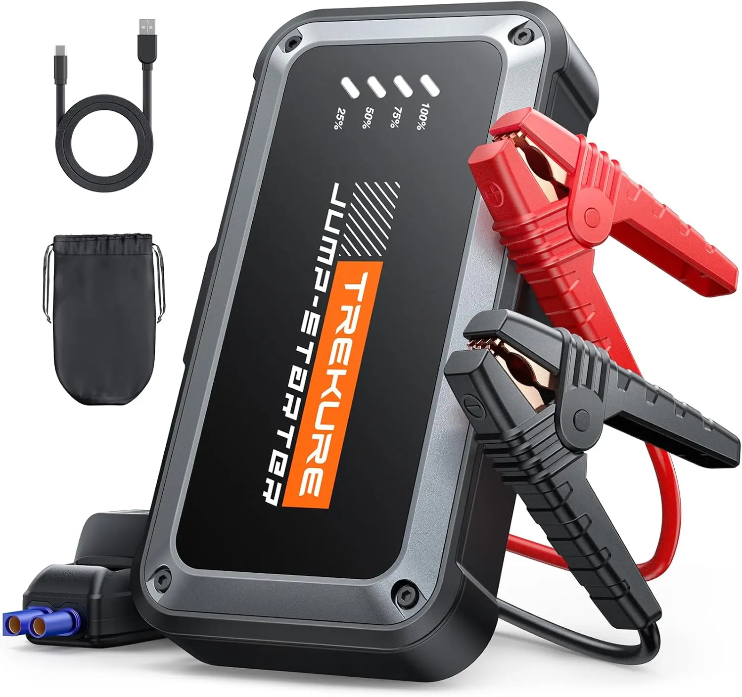 

Portable 4000A Jump Starter 16800mAh, Fast Charge, Compact Car Battery Booster with Lights