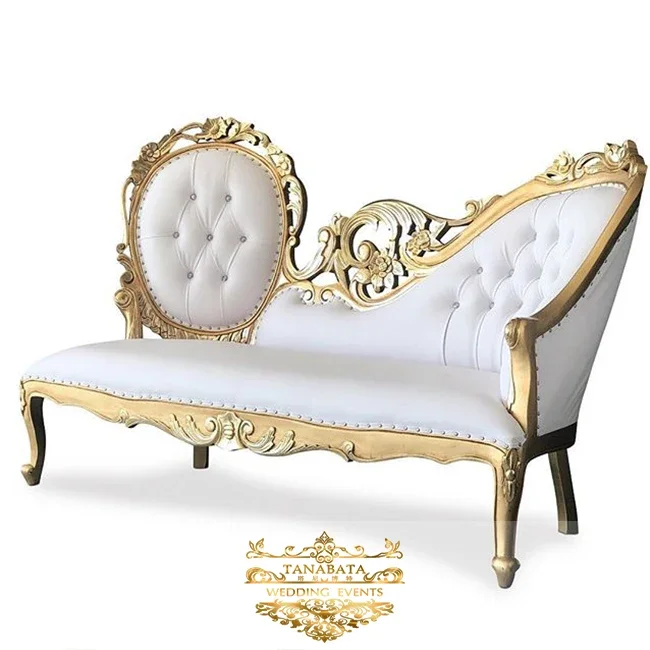 Groom and bride wooden sofa, royal wedding decoration, chair lounge