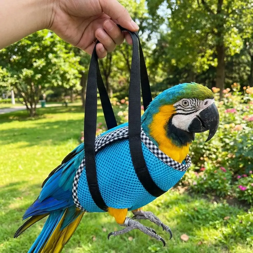 Breathable Mesh Parrot Hand Carrier Bag Portable Windproof Parrot Anti Escape Vest Comfortable Soft Fabric Bird Outing Backpack