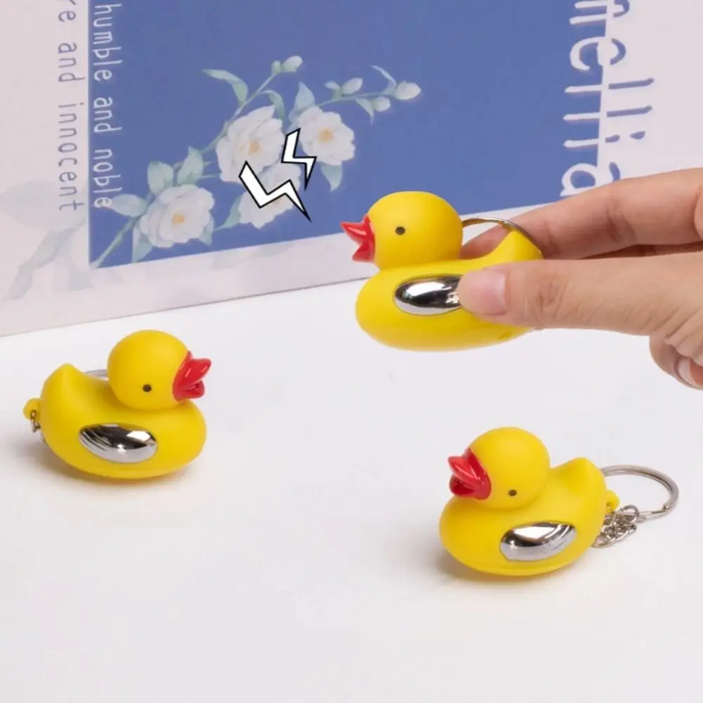 Safe Fun Electric Prank Interesting Yellow Duck Shocking Ducks Keychain Interactive Funny Joke Gadget for Friends