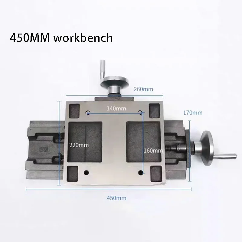 Precision Cross Slide Heavy-Duty Drilling And Milling Workbench 450x170MM Multi-Function Guide Rail Hand-Operated Small Platform