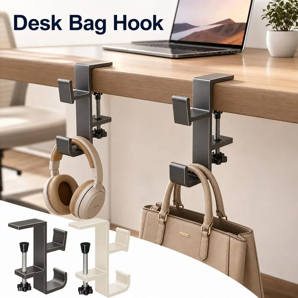 Portable Headset Hanger Punch-free Table Side Hook Wall Hanging Racks Multi-functional Holder for Gaming Headphone Organizer